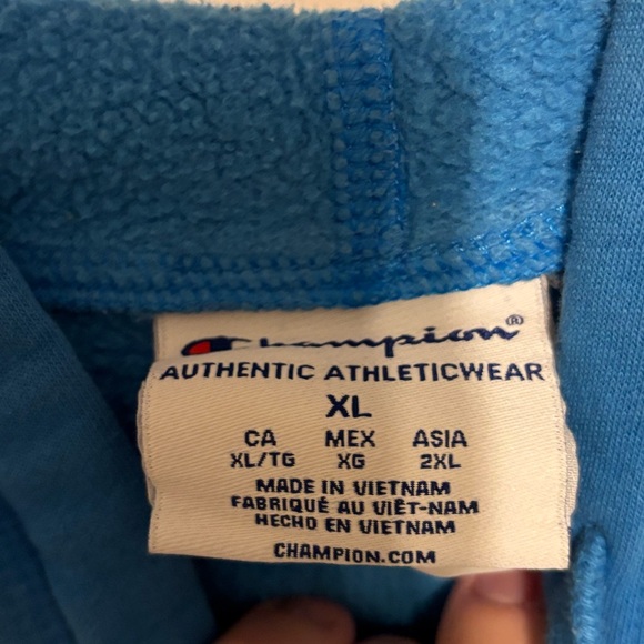 Champion Gradient Blue Hoodie XL Mens Preowned - Picture 4 of 8